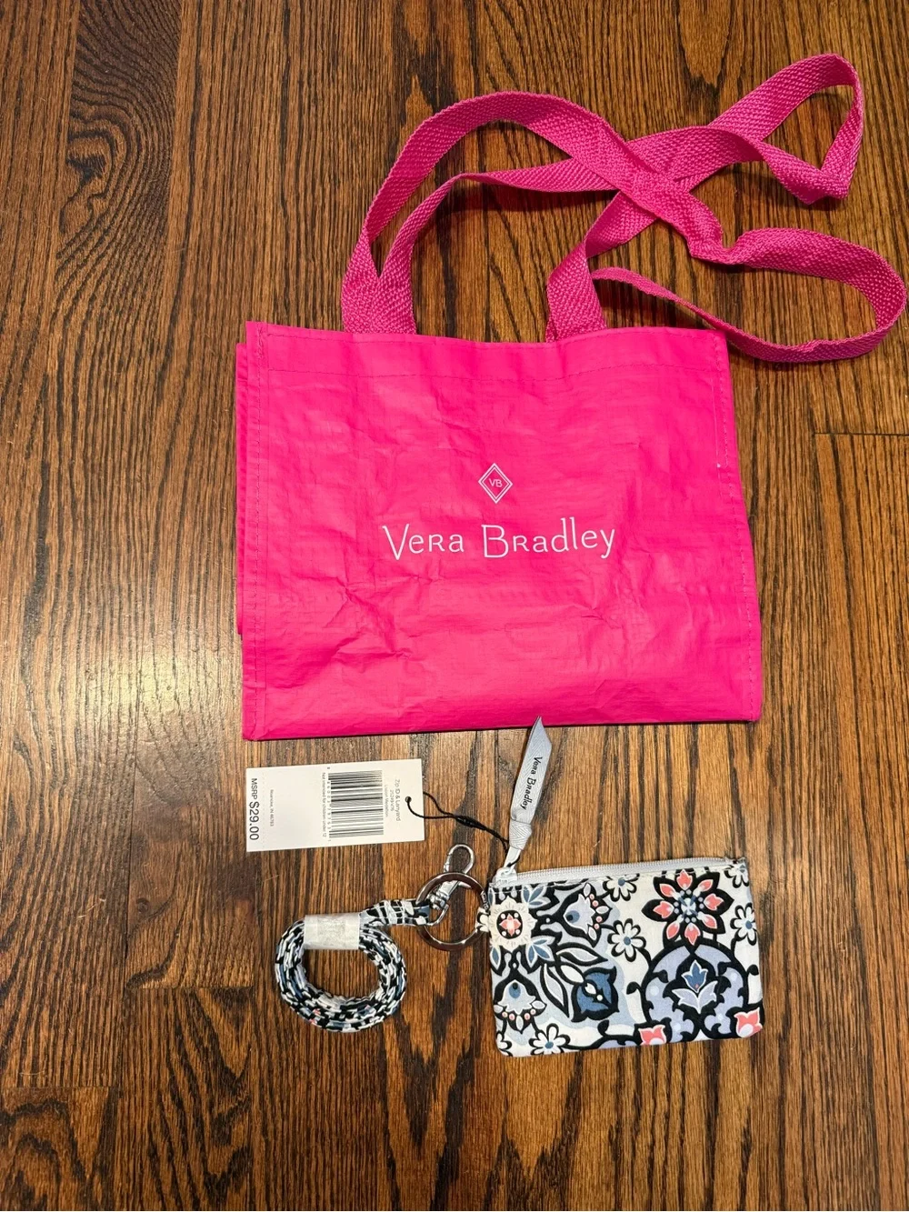 NWT Vera Bradley Card Zip ID Pouch w/Lanyard - Lisbon Medallion pattern